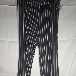 Messini Palazzo Pants Size 3X Wide Leg Black and White Striped Lightweight